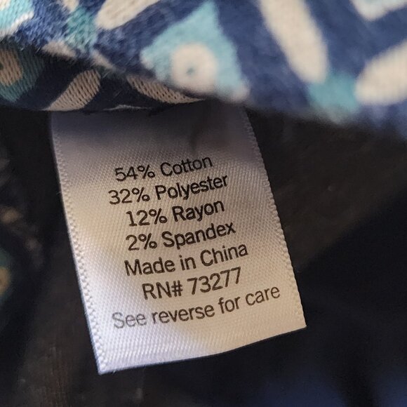 Croft & Barrow Pants Womens Size 14 Blue Geometric The Effortless Stretch Capri - Picture 4 of 7